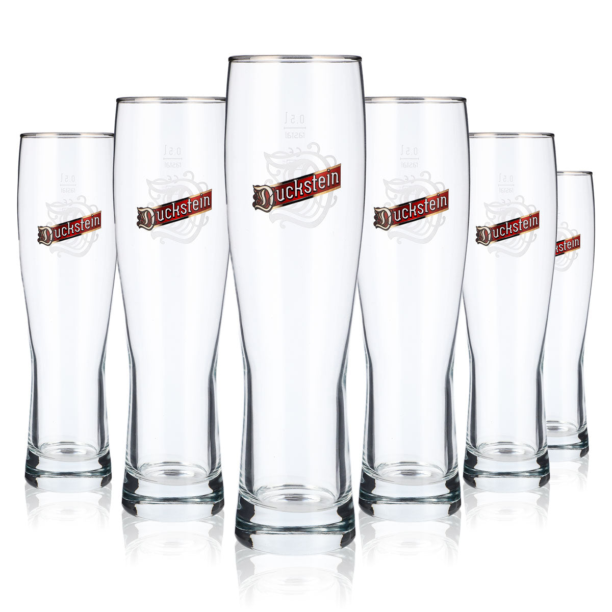 6 bicchieri da birra Duckstein da 0,5 l Bicchieri da birra in vetro con bordo argentato – Vista 5