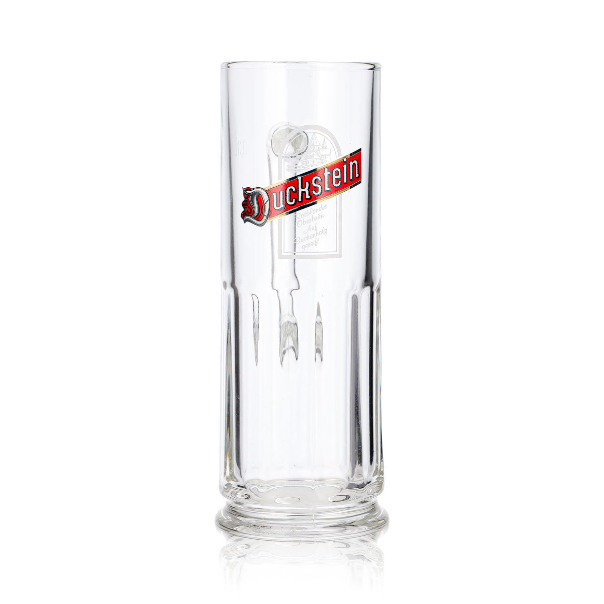 6 bicchieri da birra Duckstein da 0,3 l con logo rosso e cornice bianca in rilievo (set da 6) – Vista 3