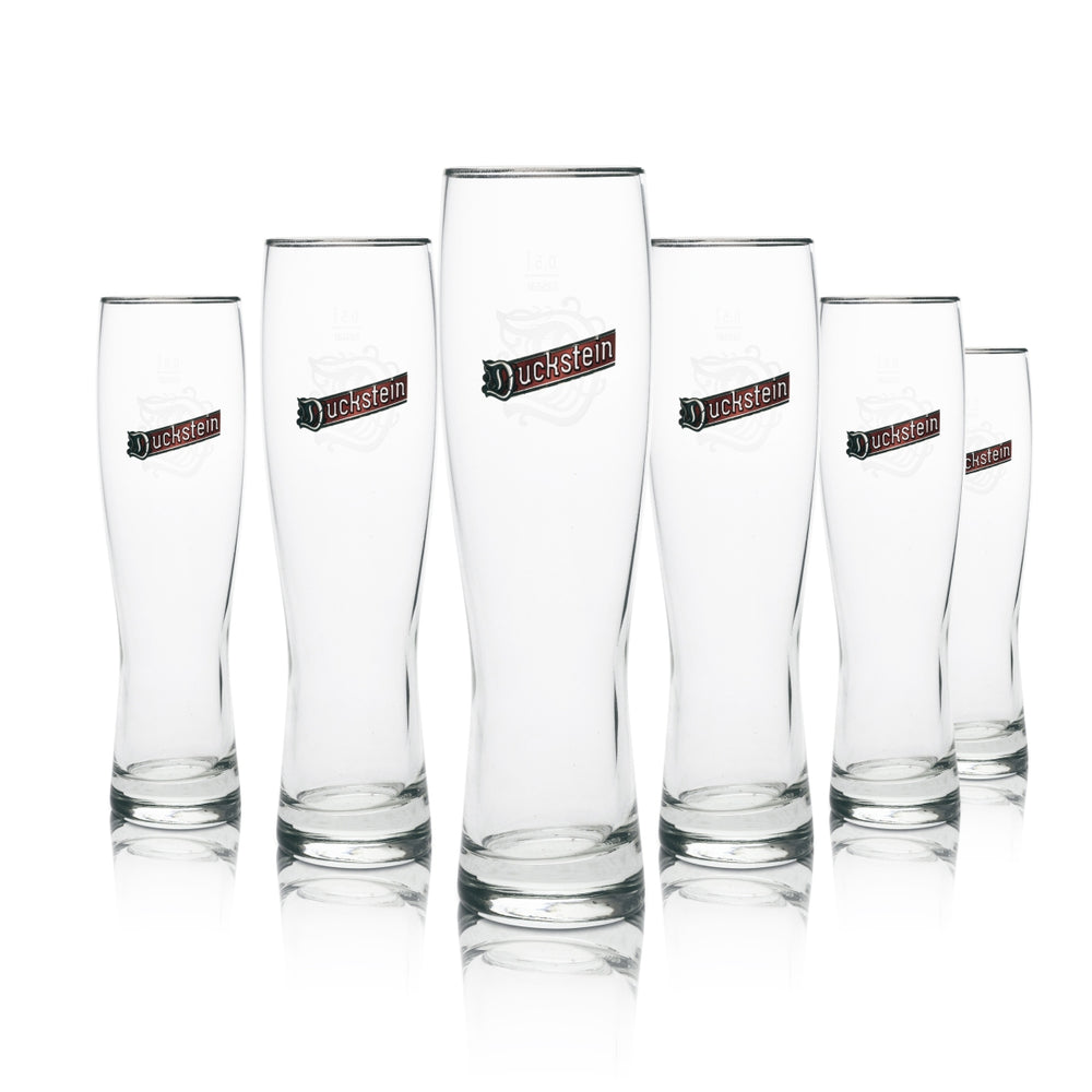 6 bicchieri da birra Duckstein Pilsener 0,5 l con bordo argentato