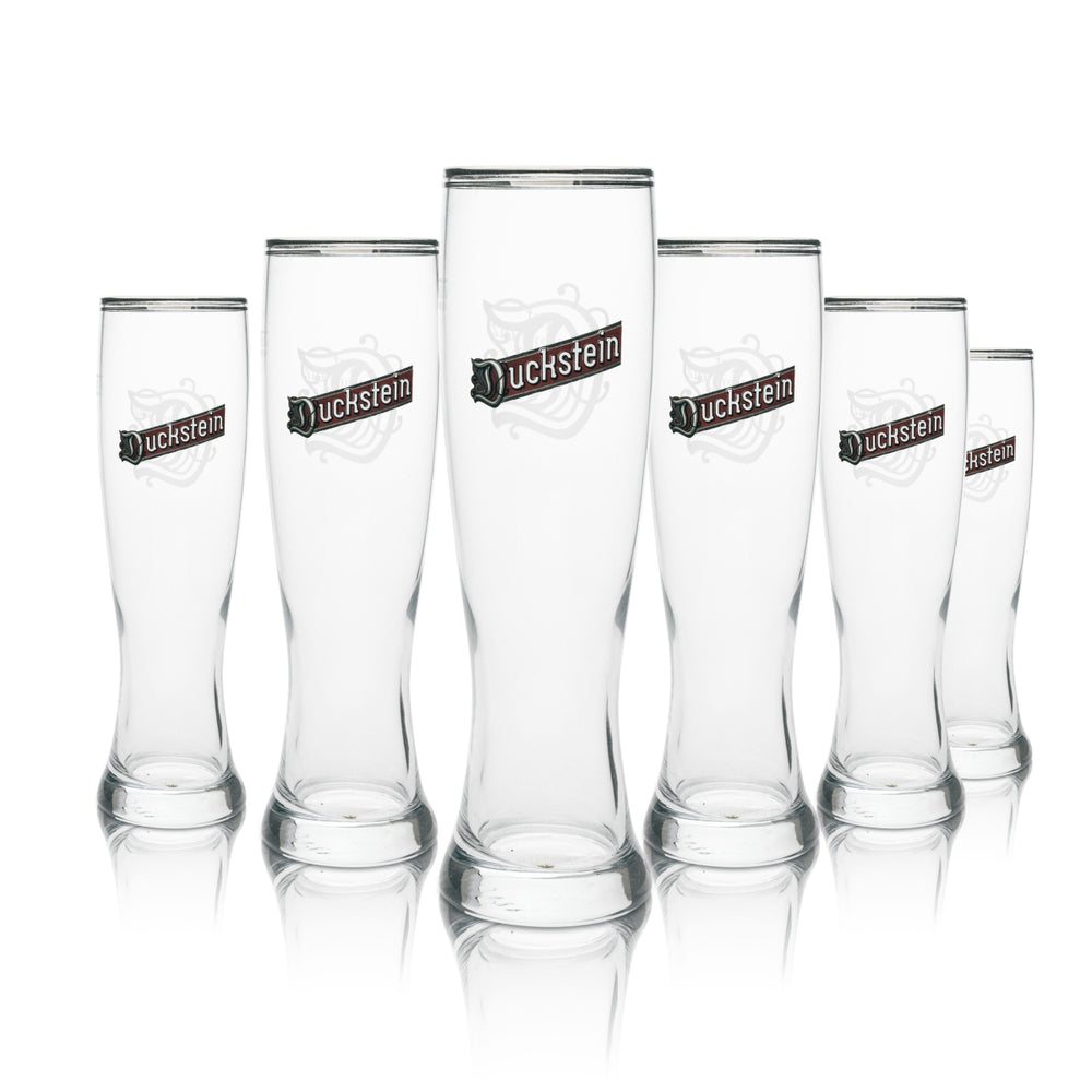 6 bicchieri da birra Duckstein Weizen 0,5 l con bordo argentato e doppio schiumato