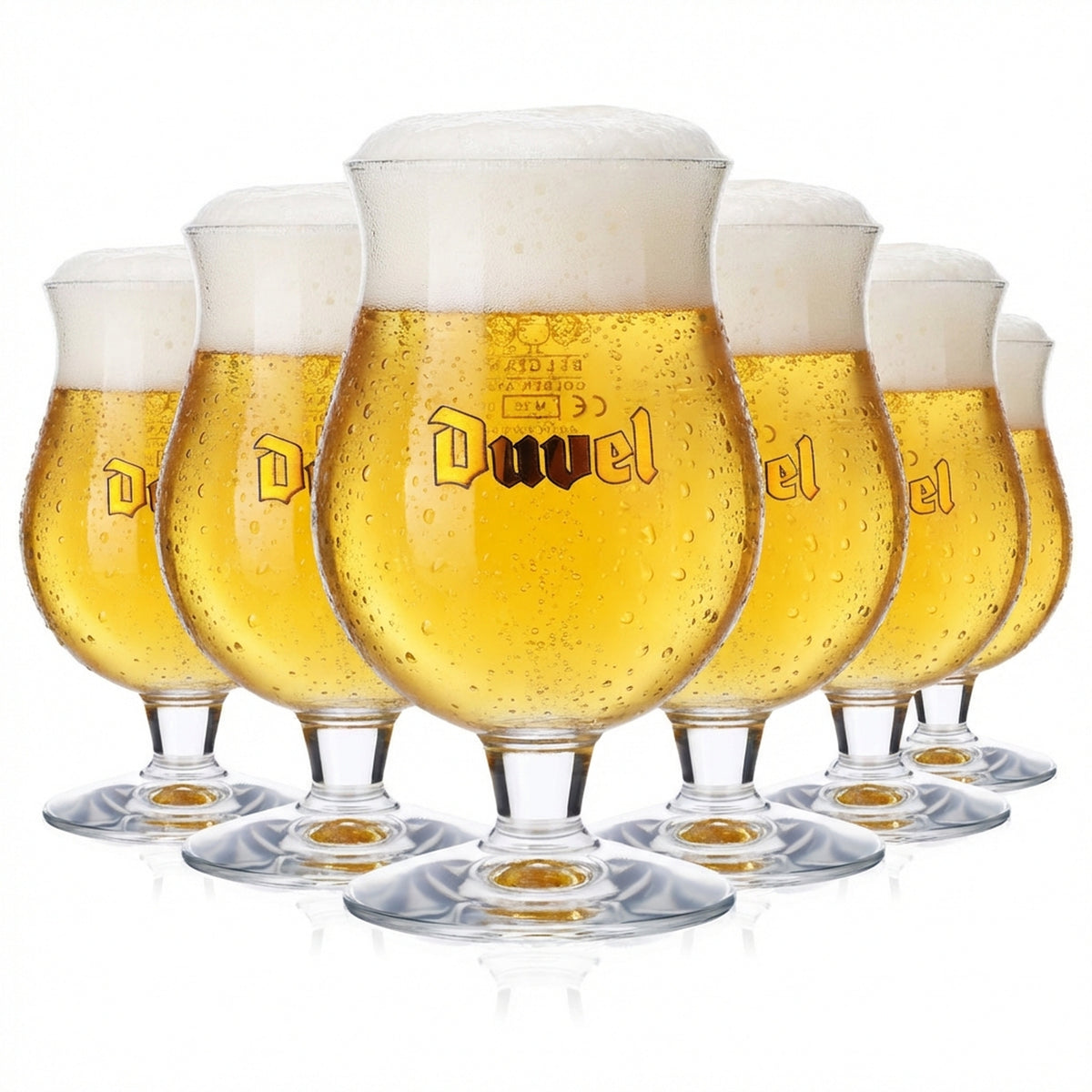6 bicchieri da birra Duvel Bicchieri da birra bombati  0,25 l Logo dorato