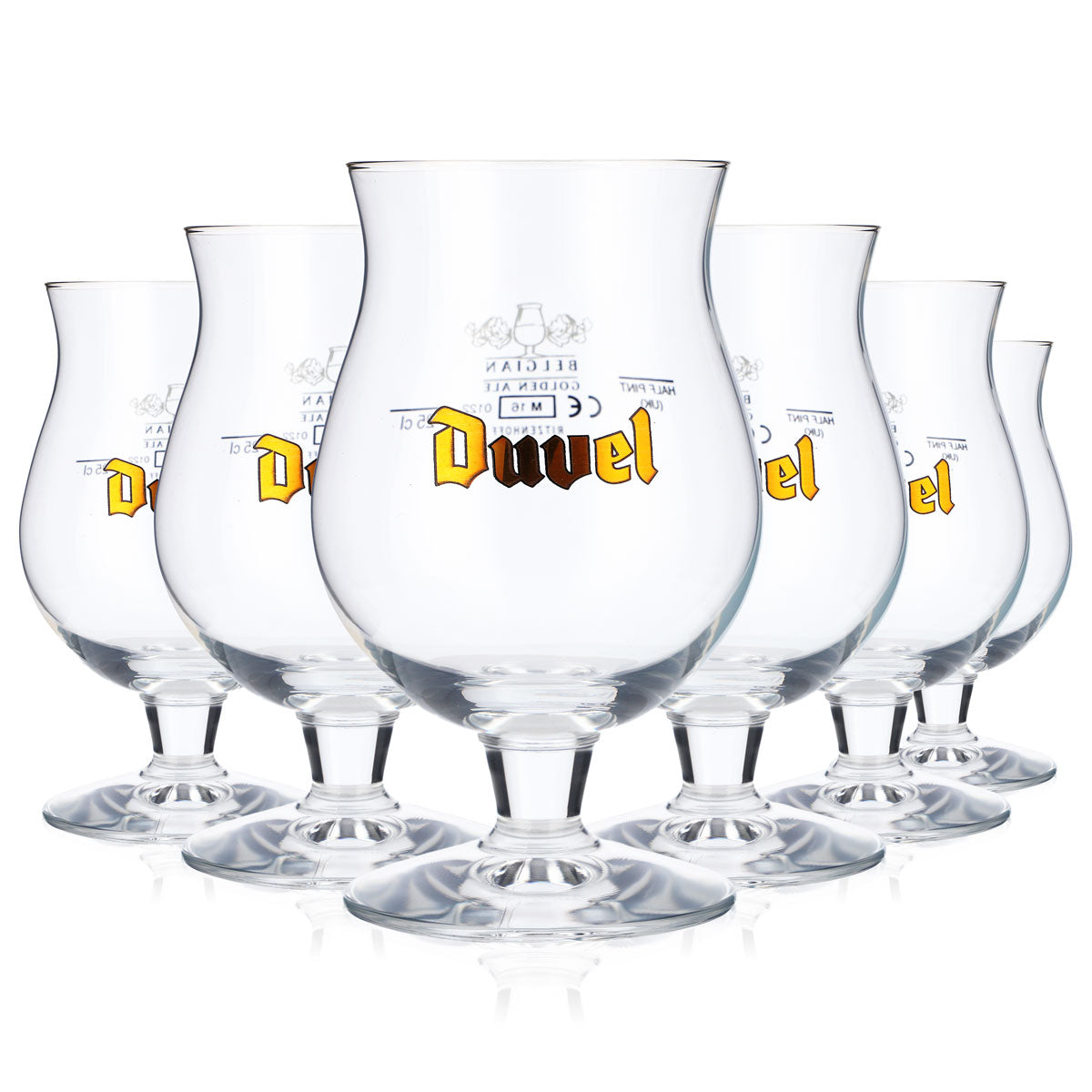 6 bicchieri da birra Duvel Bicchieri da birra bombati  0,25 l Logo dorato – Vista 5