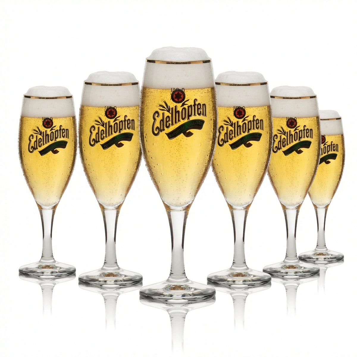6 bicchieri da birra Edelhopfen 0,25 l con bordo dorato