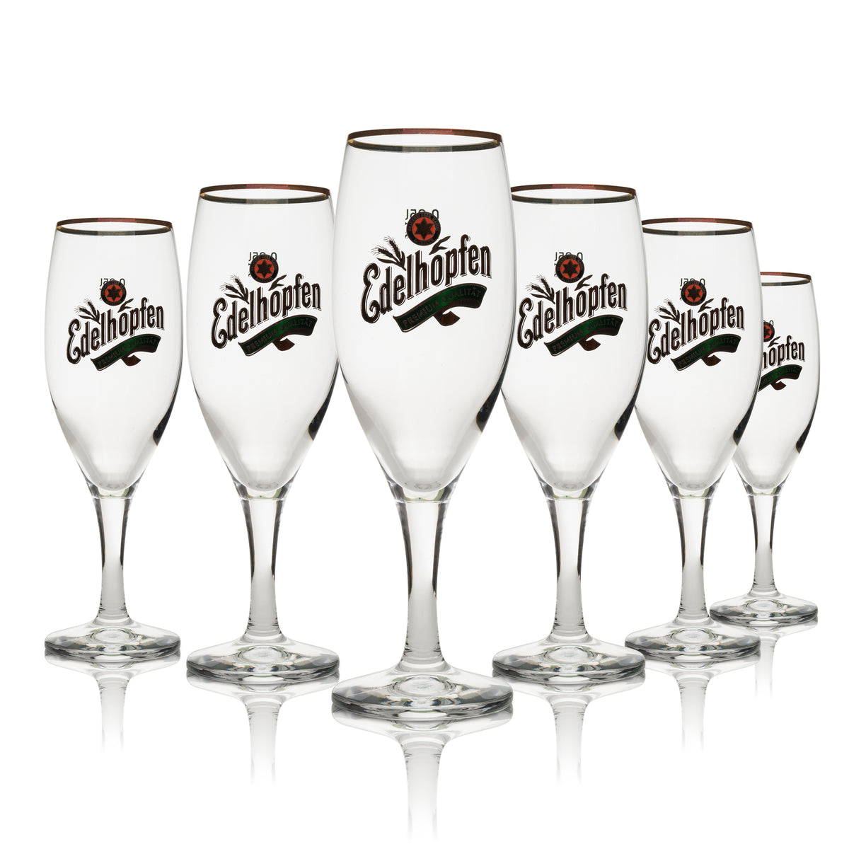 6 bicchieri da birra Edelhopfen 0,25 l con bordo dorato – Vista 4