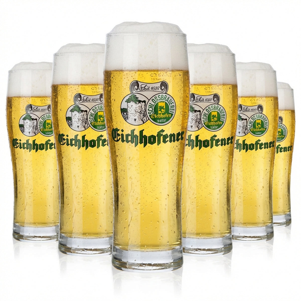 6 bicchieri da birra Eichhofener Willibecher 0,25 l Herb