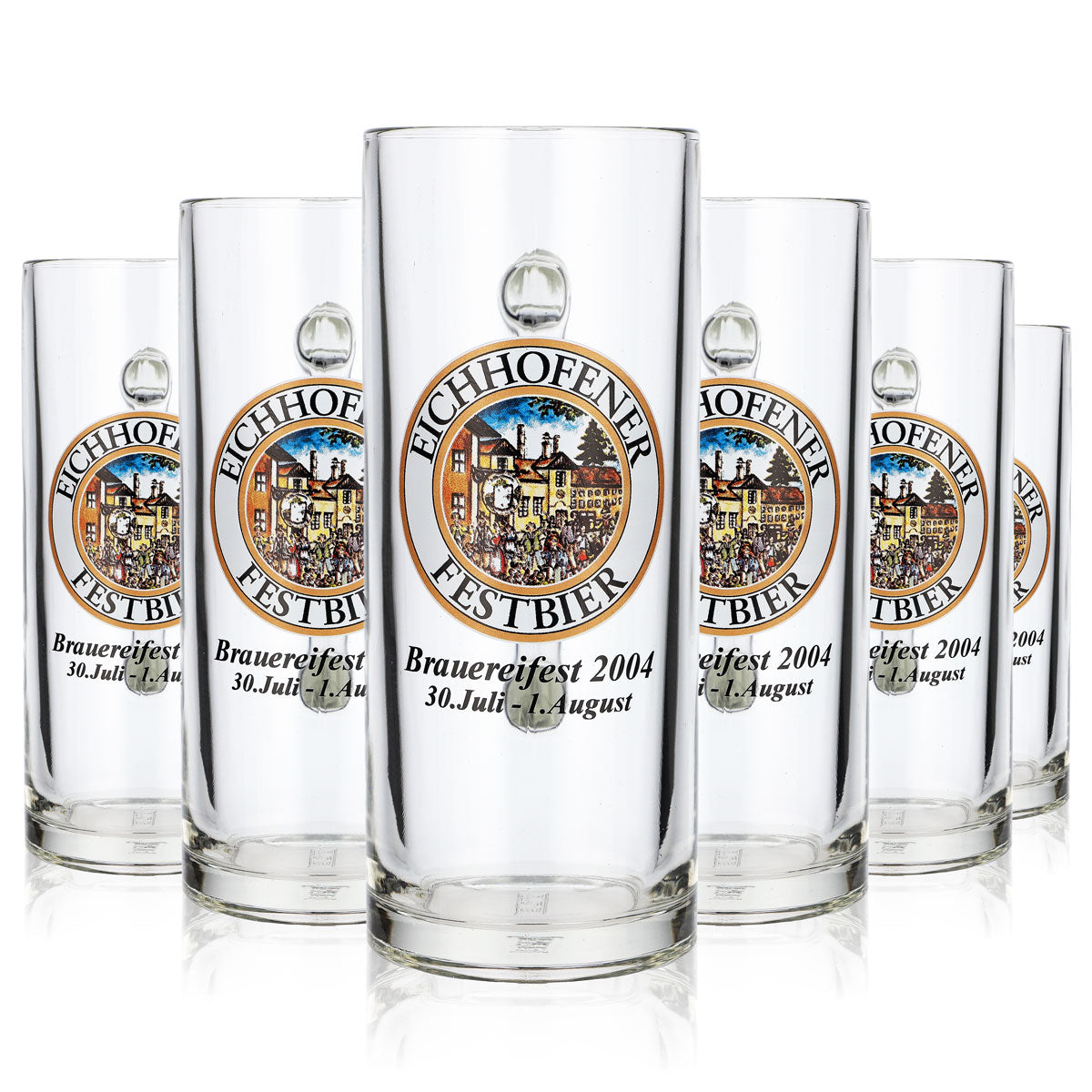 6 bicchieri da birra Eichhofen Seidel Humpen 0,5 l Krug Brauereifest 2004 Rastal – Vista 7
