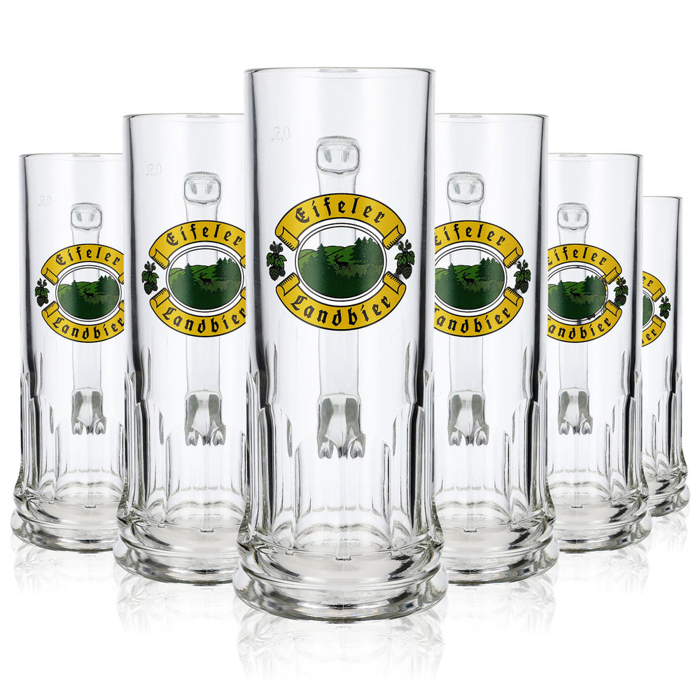 6 boccali da birra Eifeler Landbier, boccali da birra, boccali da birra in vetro da 0,5 l