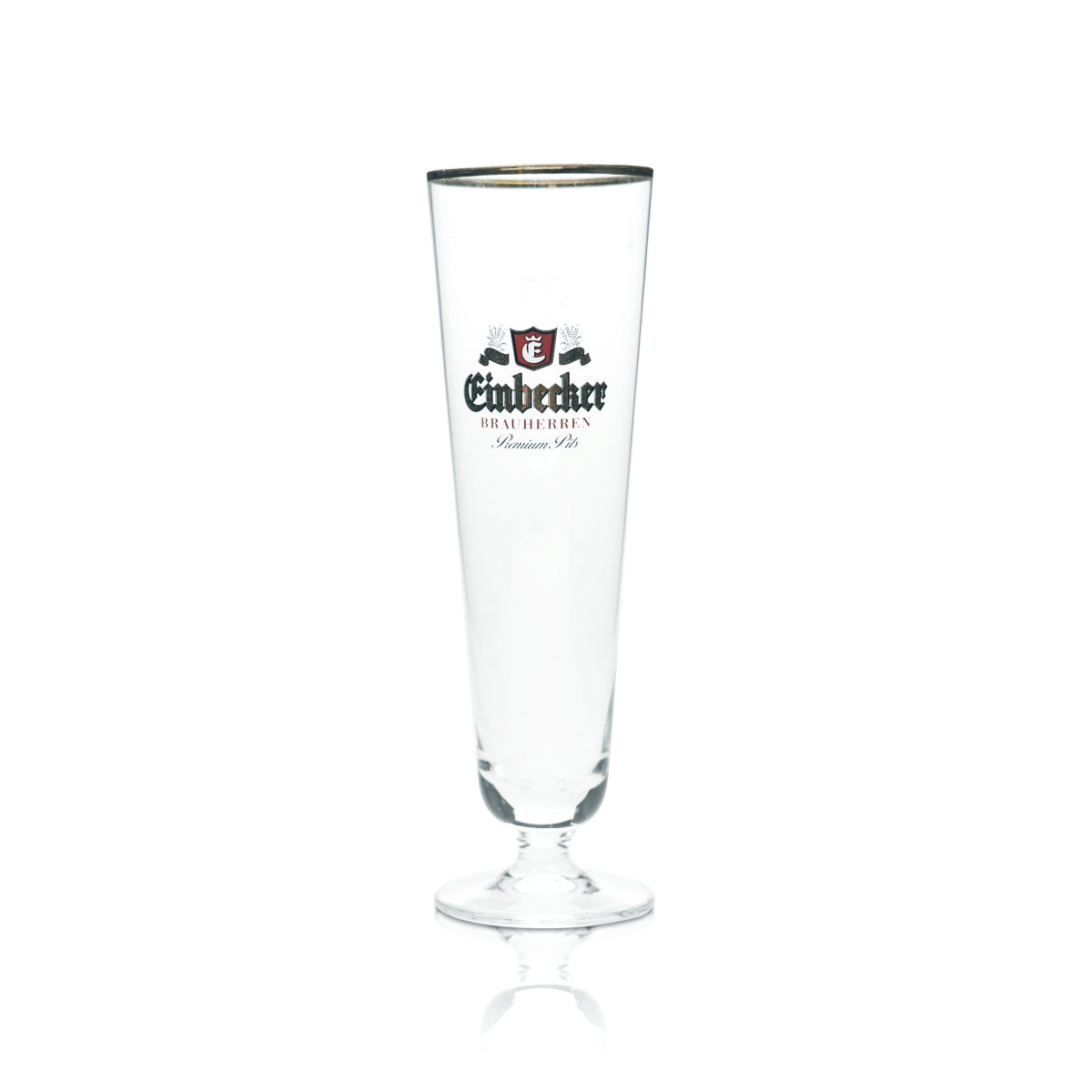6 bicchieri da birra Einbecker 0,3 l a forma di coppa con bordo dorato e stelo, bicchieri da birra Pils per birrai – Vista 2