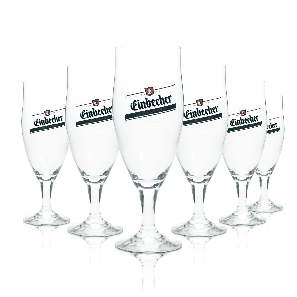 6 bicchieri da birra Einbecker 0,4 l, forma a tulipano, calice Ikaria, bicchieri da birra, birrificio, bar