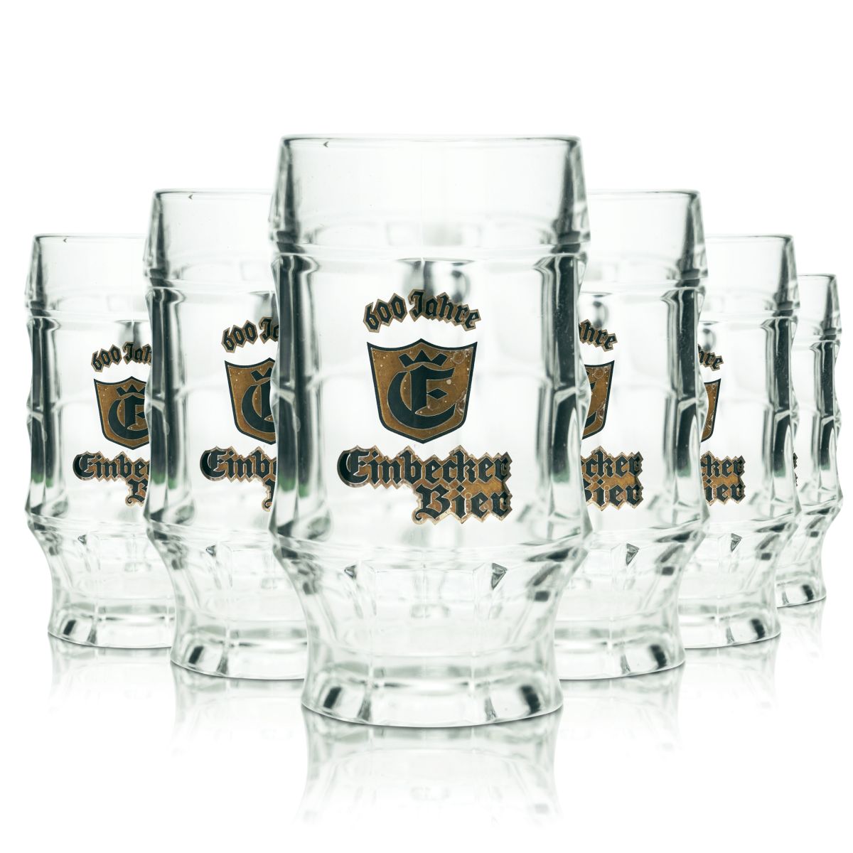 6 bicchieri da birra Einbecker 0,2 l in vetro Kontuglas Set di boccali Seidel Humpen Birrificio