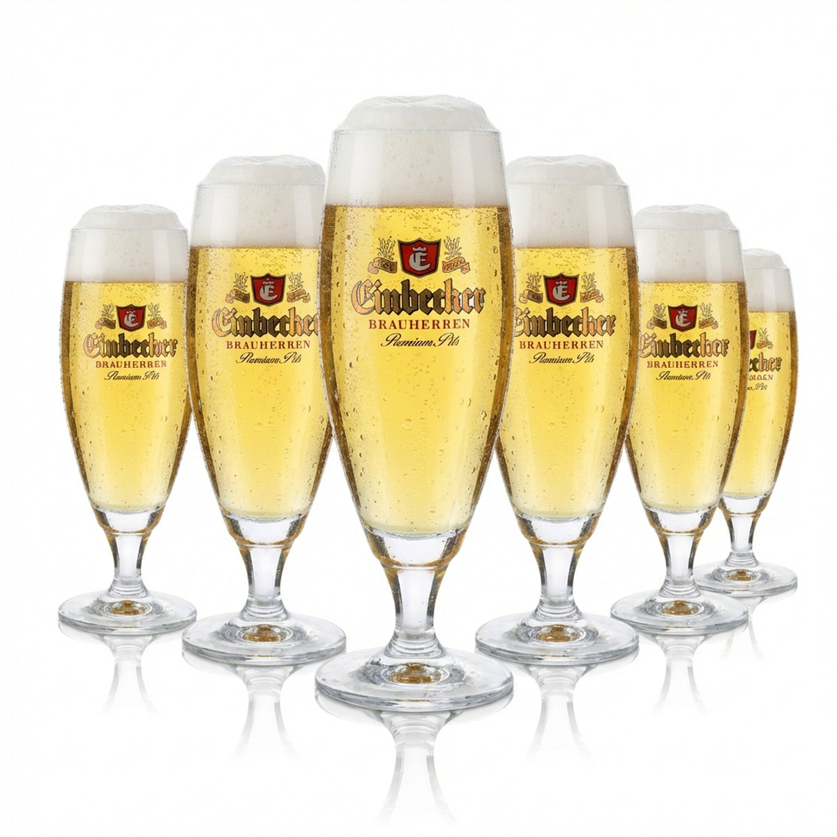 6 bicchieri da birra Einbecker 0,3 l Brauherren Pokal Pilstulpe Set di bicchieri Birrificio Gastronomia