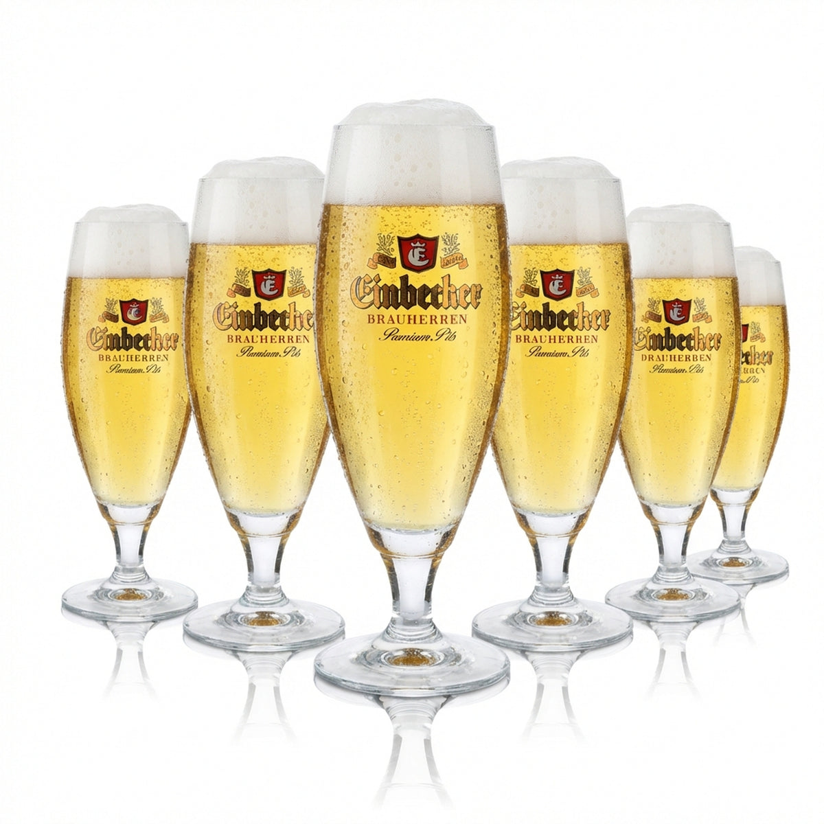 6 bicchieri Einbecker da 0,3 l, forma a calice, set di bicchieri da birra per birrai, birrificio, ristorazione