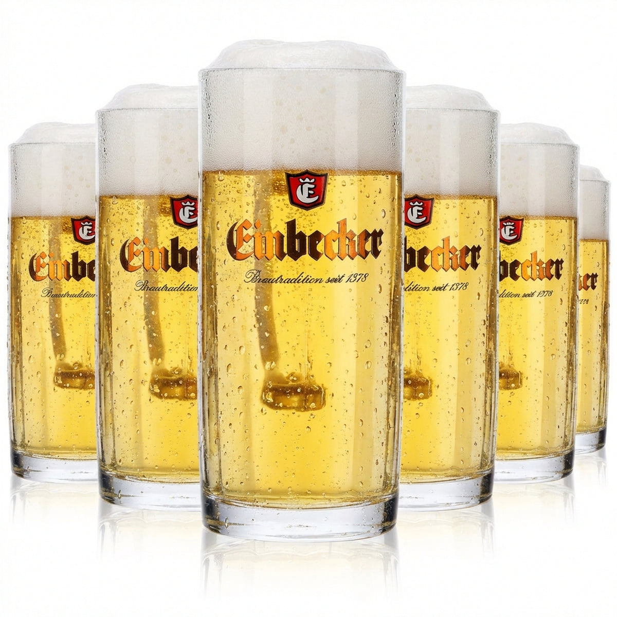 6 bicchieri da birra Einbecker 0,2 l con scritta dorata in rilievo Sahm Moldau