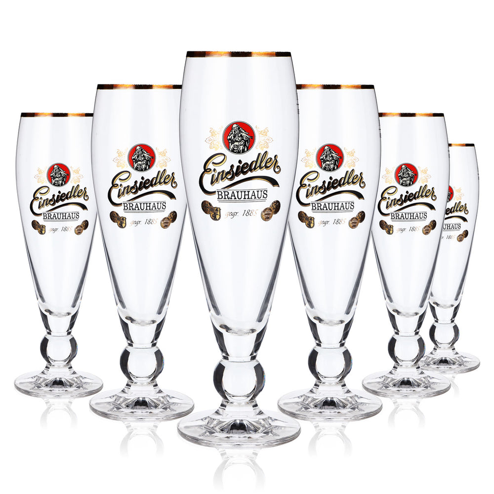 6 bicchieri da birra Einsiedler Bier Glas 0,3 l Pokal Brauhaus Rastal