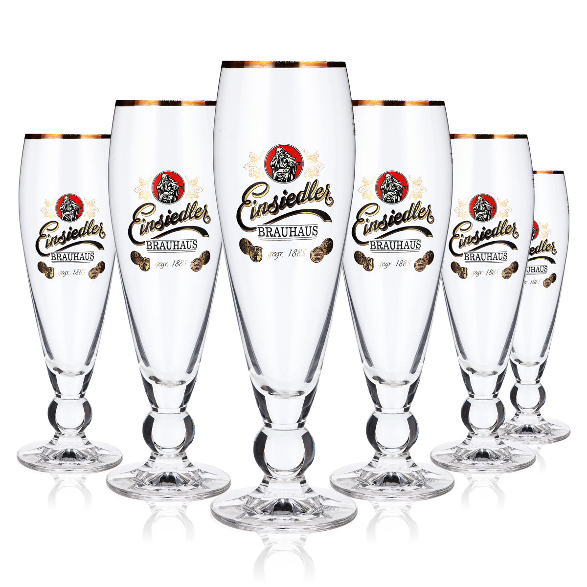 6 bicchieri da birra Einsiedler Bier Glas 0,3 l Pokal Brauhaus Rastal