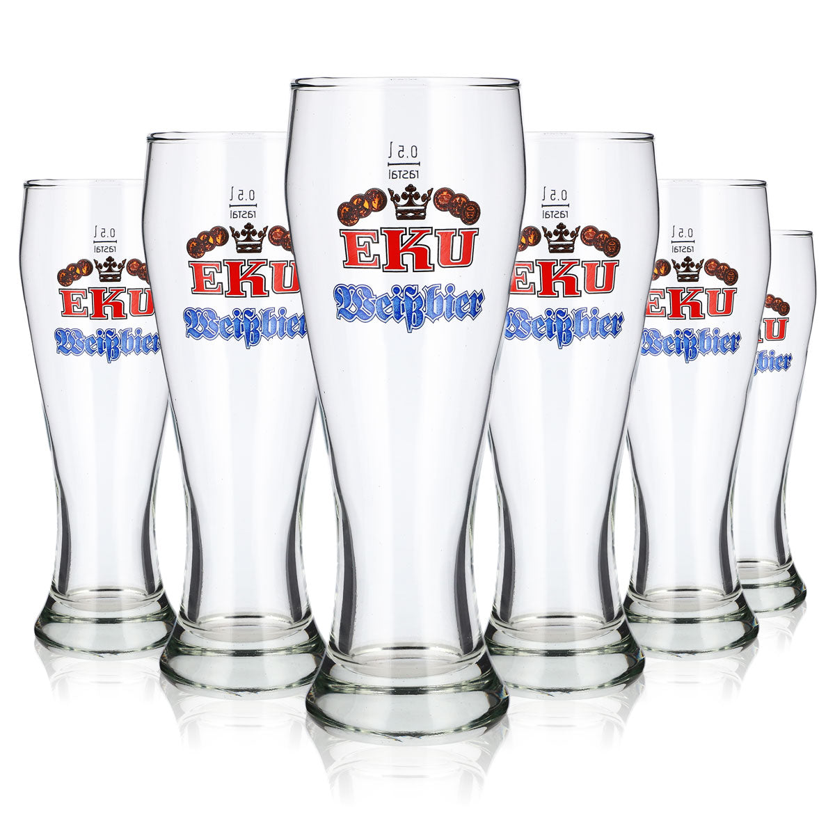 6 bicchieri da birra Eku da 0,5 l, bicchieri da birra di frumento, bicchieri da birra Rastal, bicchieri da birra di frumento con lievito