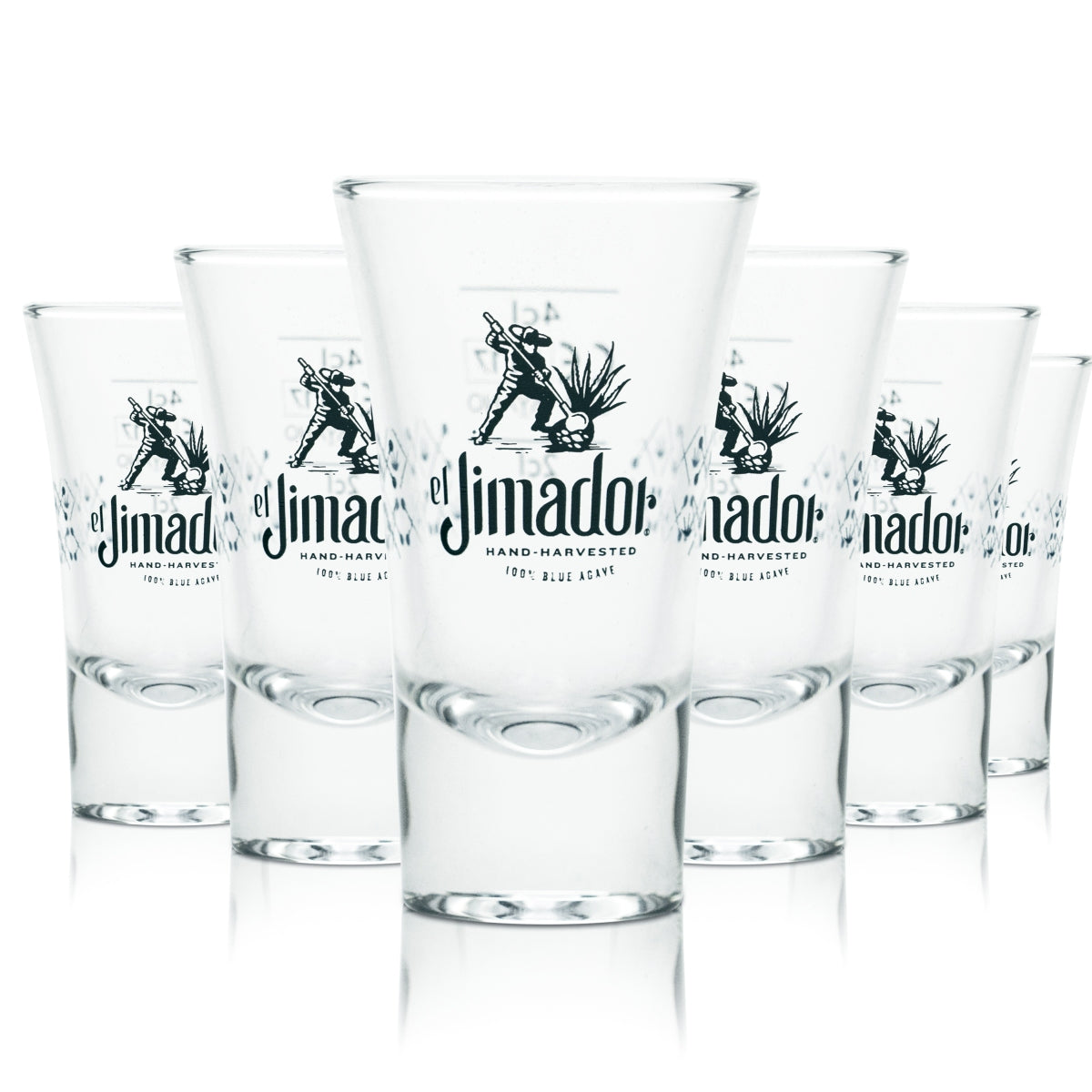 6 bicchieri El Jimador da 4 cl per shot, bicchieri da tequila Meskal Blanco Reposado
