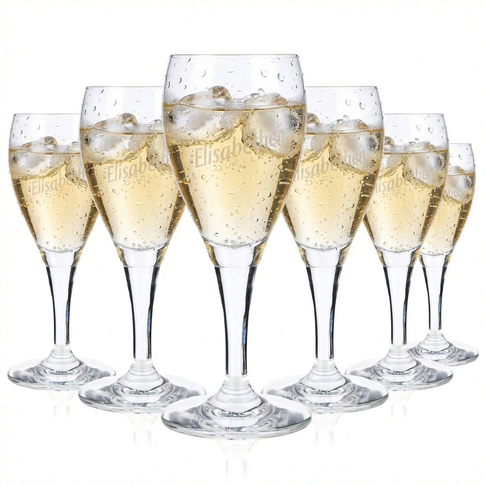 6 bicchieri da acqua Elisabethen Quelle Wasser Glas 0,16 l con calice Rastal