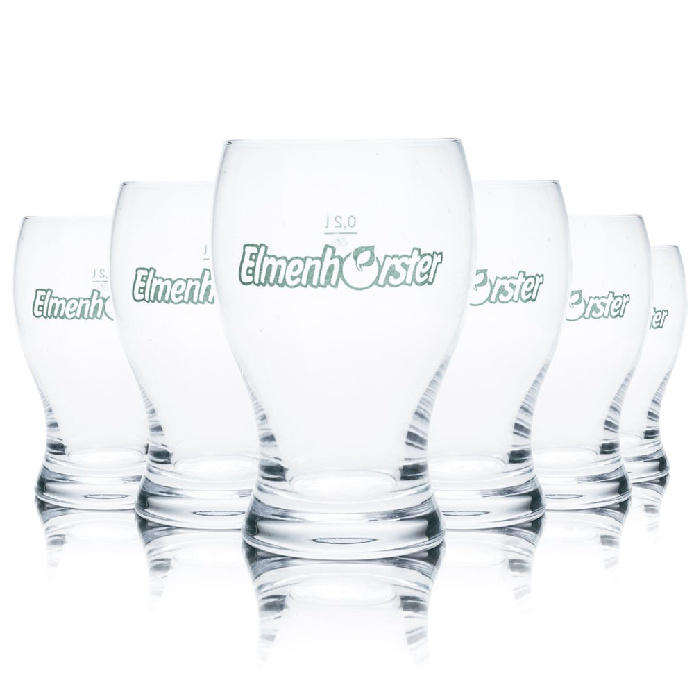 6x bicchieri in vetro Elmenhorster 0,2 l bicchieri tumbler set bicchieri per succhi, acqua minerale, bibite gassate