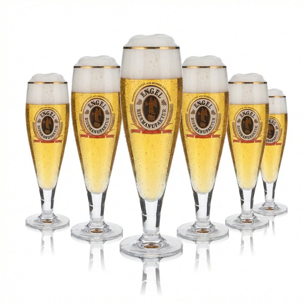 6 bicchieri da birra Engel 0,3 l Set esclusivo di bicchieri da birra con bordo dorato Birrificio Gastro