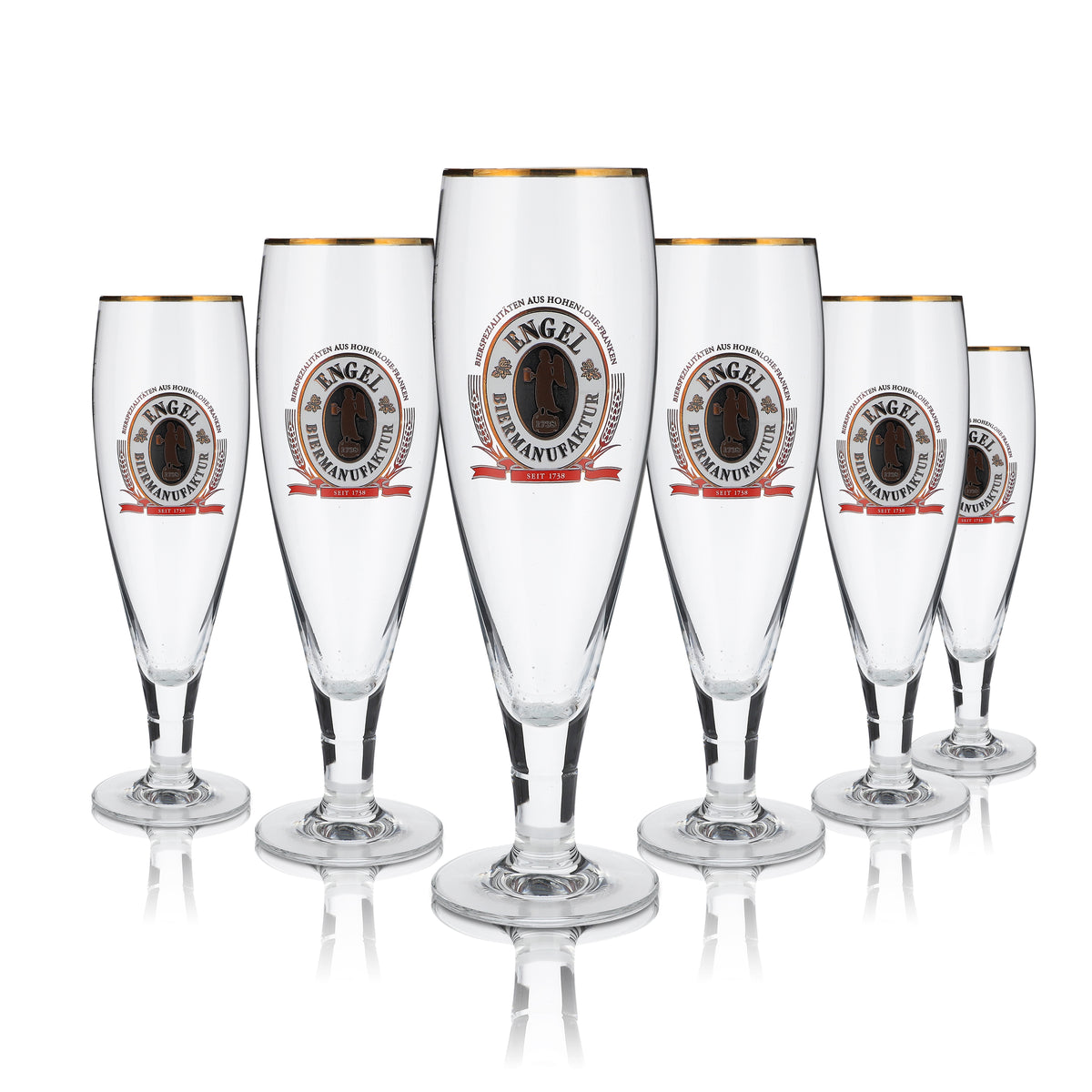 6 bicchieri da birra Engel 0,3 l Set esclusivo di bicchieri da birra con bordo dorato Birrificio Gastro – Vista 5