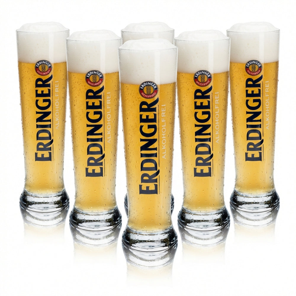 6 bicchieri da birra Erdinger 0,5 l, birra di frumento analcolica, lievito, birra bianca, bicchieri a tulipano, birra