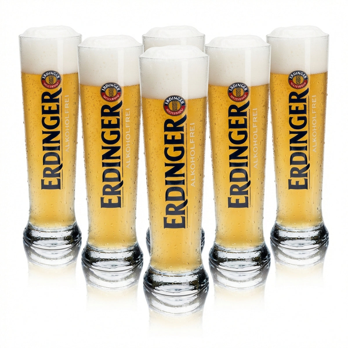 6 bicchieri da birra Erdinger 0,5 l, birra di frumento analcolica, lievito, birra bianca, bicchieri a tulipano, birra