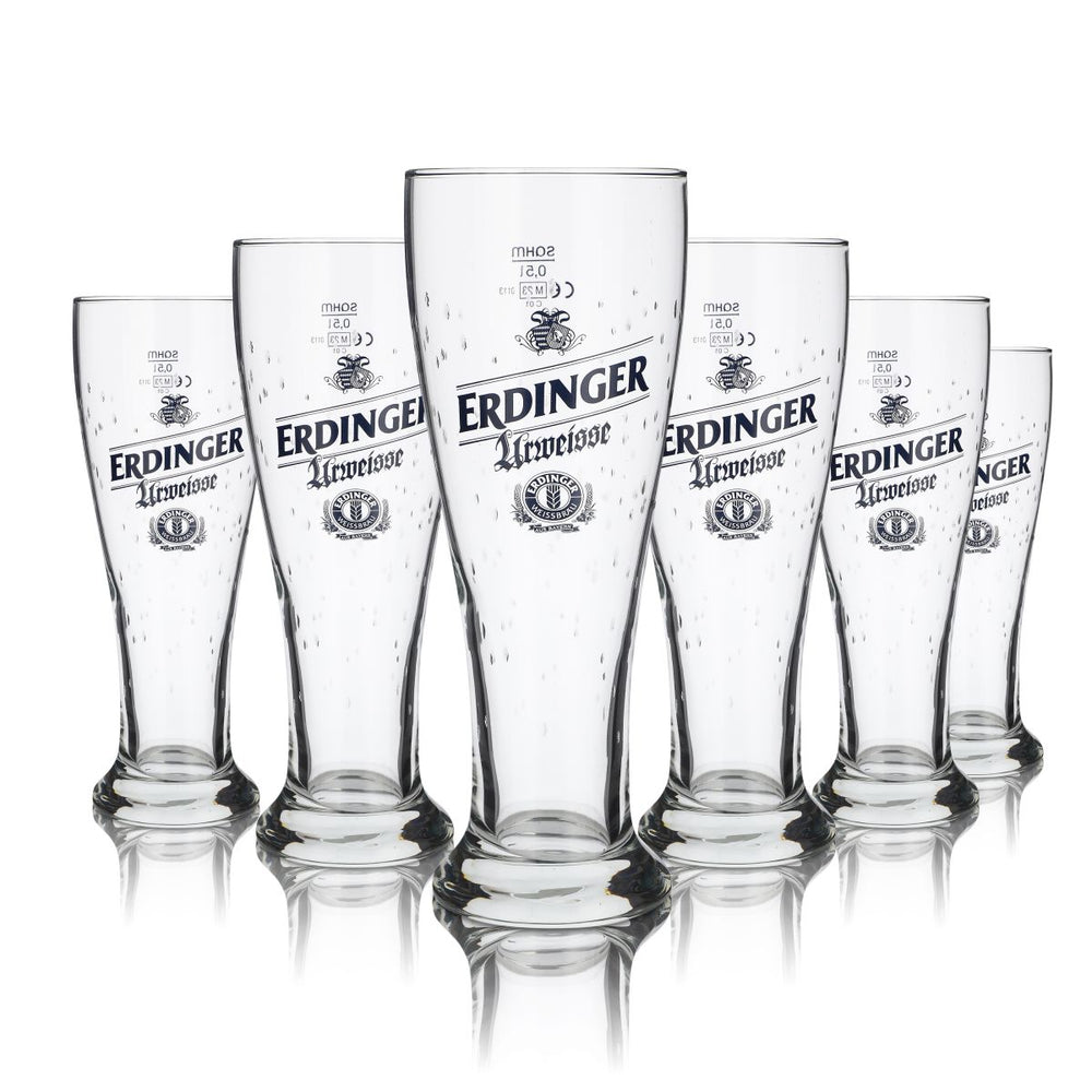6 bicchieri Erdinger Urweisse da 0,5 l Bicchieri da birra bianca Bicchieri da birra Hefeweizen Design a goccia