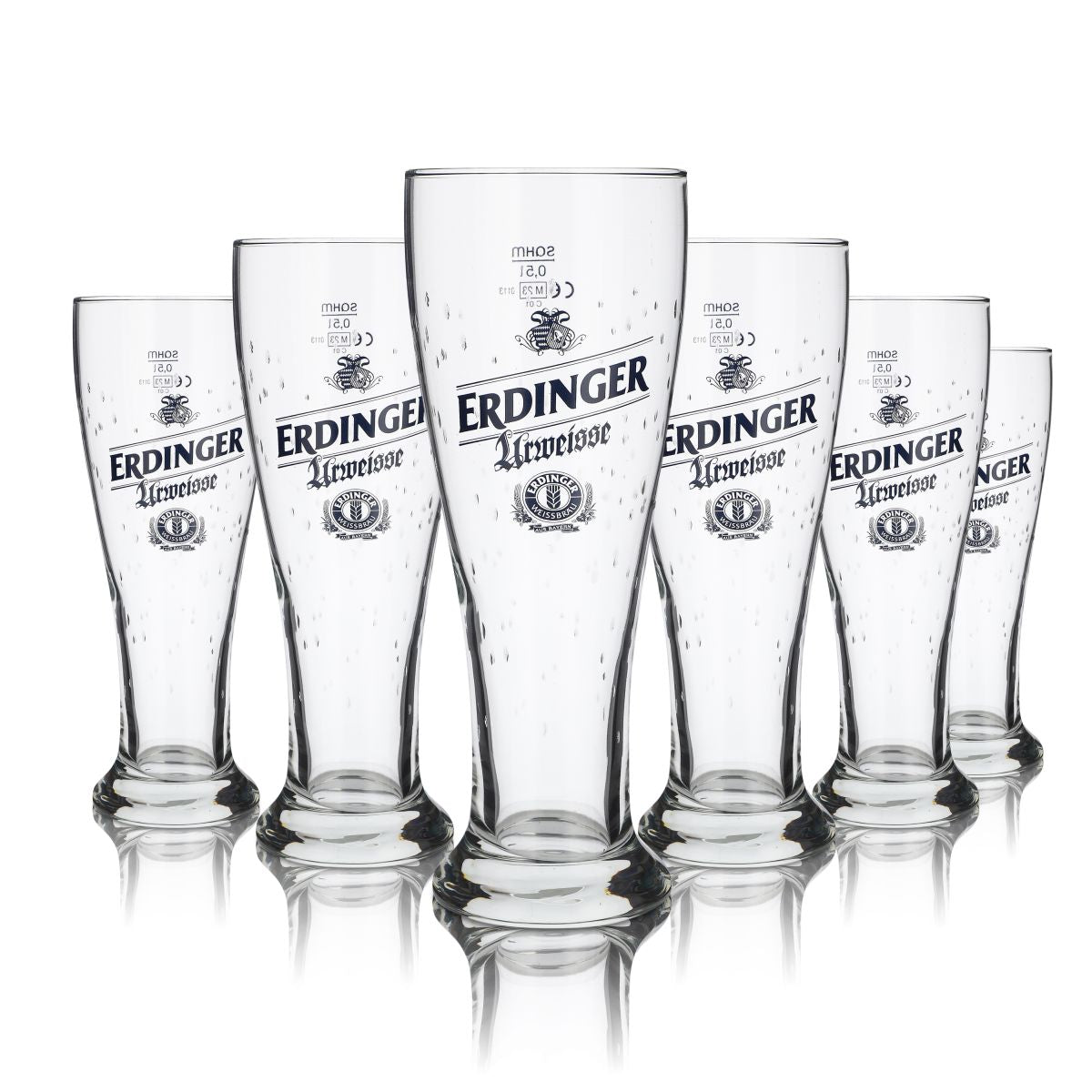 6 bicchieri Erdinger Urweisse da 0,5 l Bicchieri da birra bianca Bicchieri da birra Hefeweizen Design a goccia