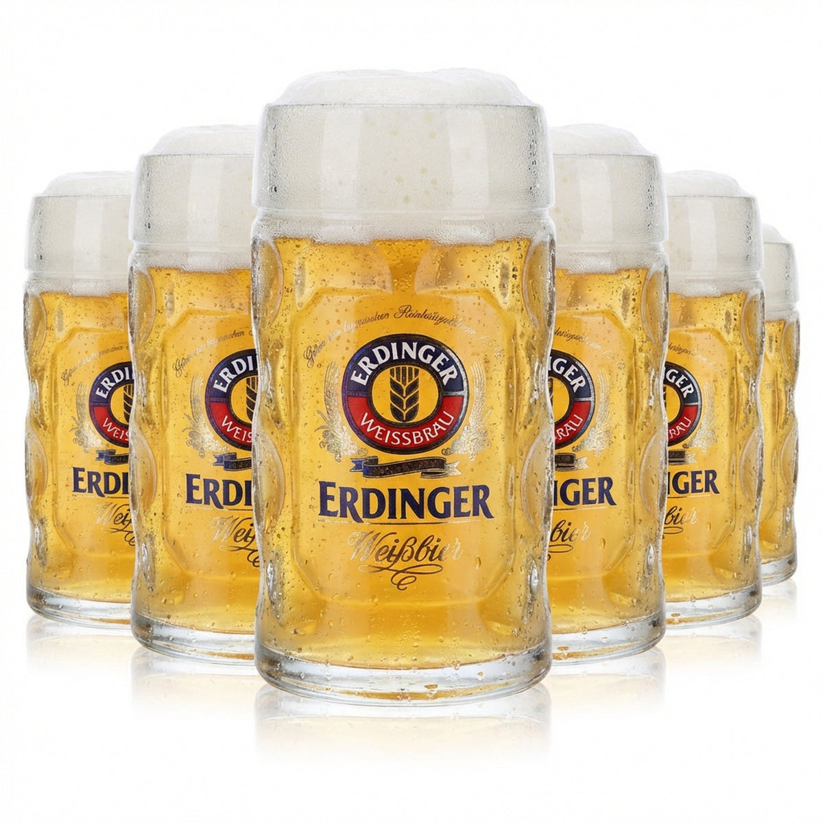 6 bicchieri da birra Erdinger Weissbier, boccale da birra da 0,5 l, boccale da birra, bicchiere da birra