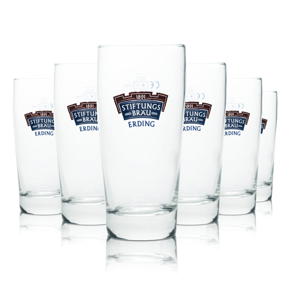 6 bicchieri da birra Erdinger Weissbräu da 0,3 l, bicchieri Stiftungbräu, birrificio bavarese