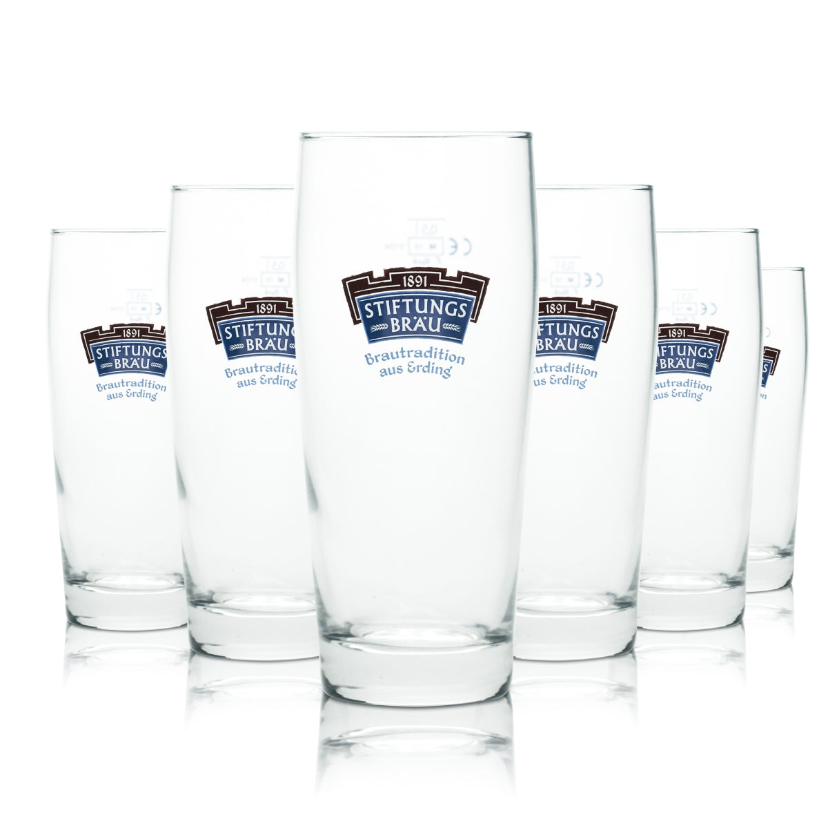 6 bicchieri da birra Erdinger Weissbräu da 0,5 l con penna della birreria Stiftungs Bräu