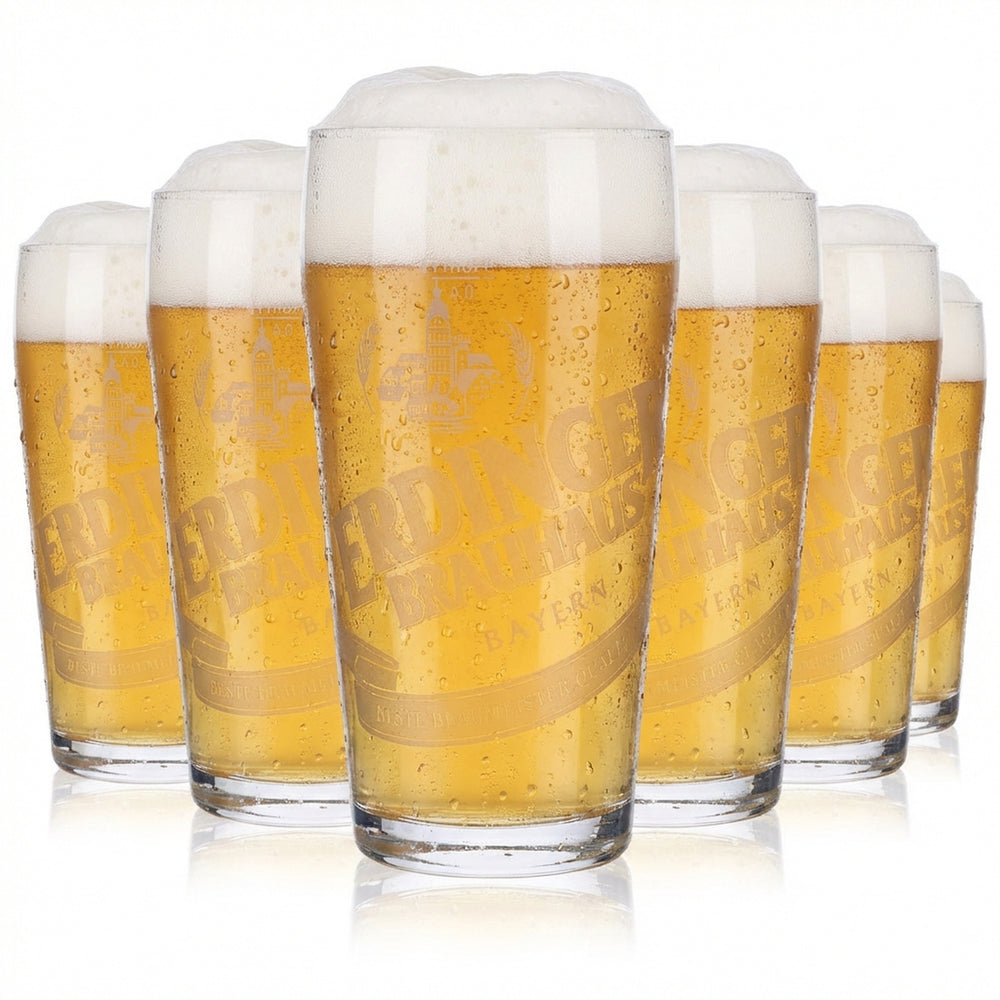 6 bicchieri da birra Erdinger Weissbräu Bicchieri da birra Willibecher 0,4 l Bicchiere "Tradition"