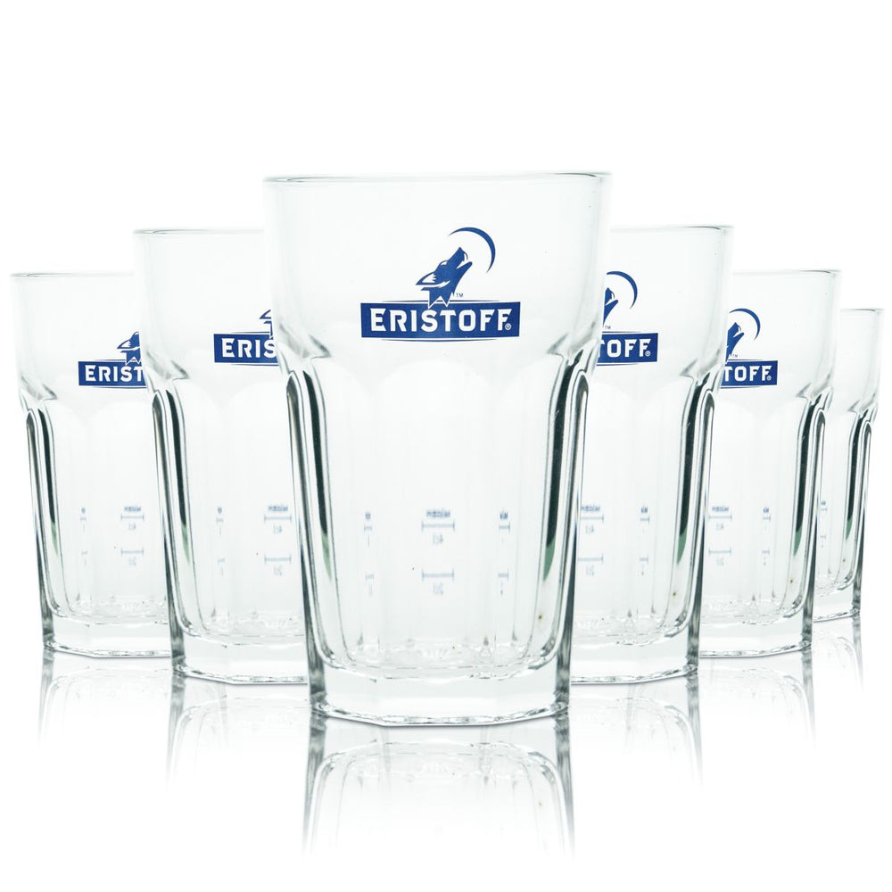 6 bicchieri da cocktail Eristoff in vetro da 0,25 l Vodka Ember Haze Aperitivo