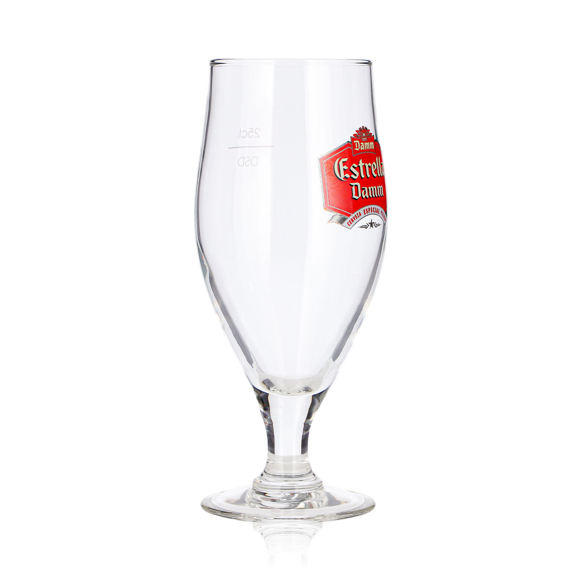 6 bicchieri da birra Estrella Damm da 0,25 l, modello a coppa, Cerveza Especial Pilsen, logo rosso – Vista 4