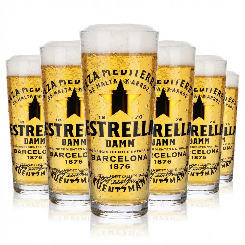 6 bicchieri da birra Estrella Damm da 0,3 l Bicchieri da birra Bicchieri da birra Tazze Ritzenhoff