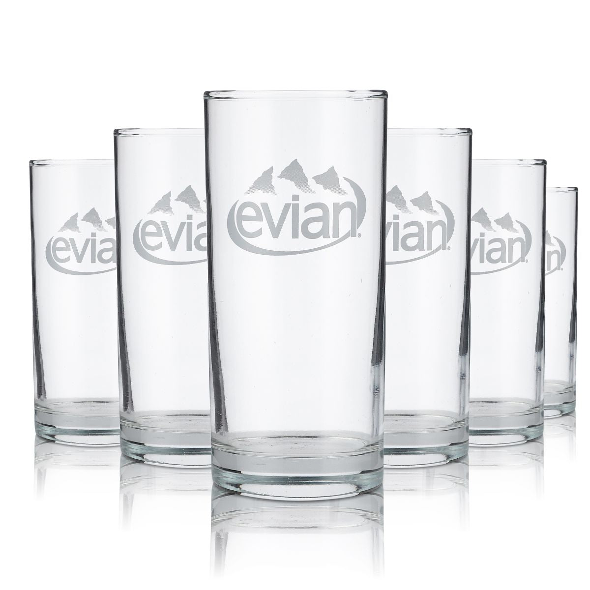 6 bicchieri Evian da 0,3 l per acqua minerale Set di bicchieri per bibite gassate
