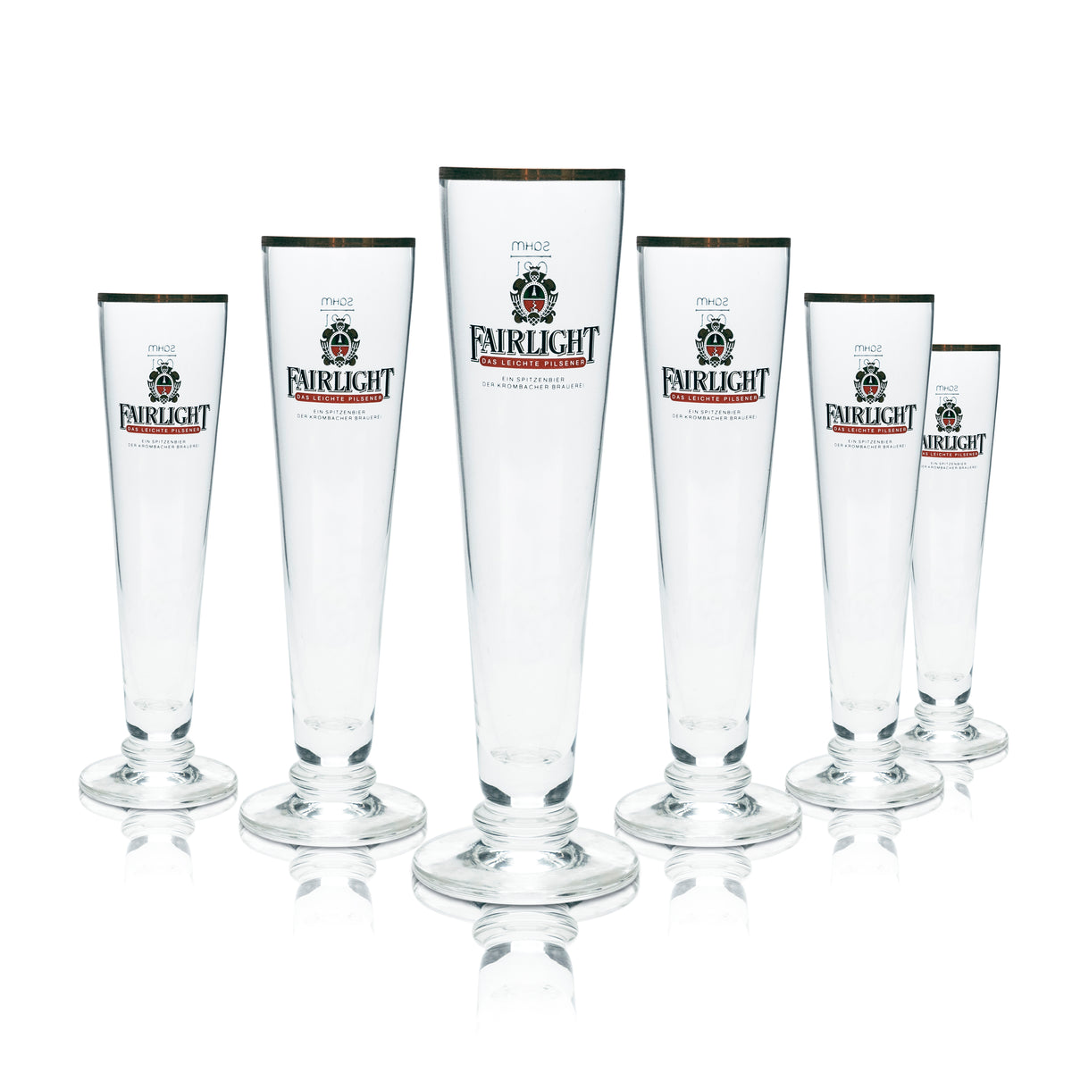 6 bicchieri da birra Fairlight 0,2 l a forma di coppa con bordo dorato, bicchieri da bar Gatro Kneipe Pils Brau – Vista 6