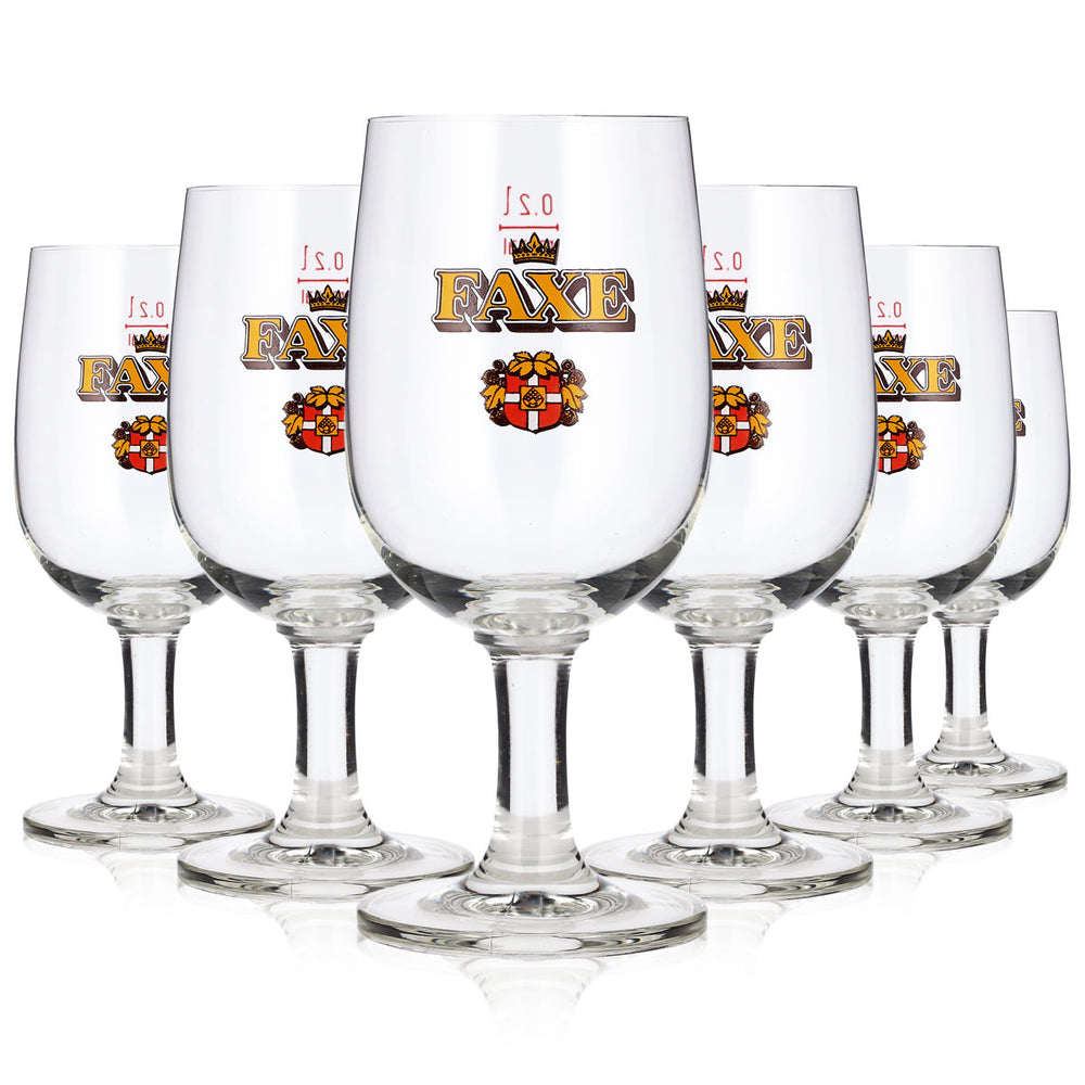6 bicchieri da birra Faxe da 0,2 l, modello "Rastal König-Tulpen"