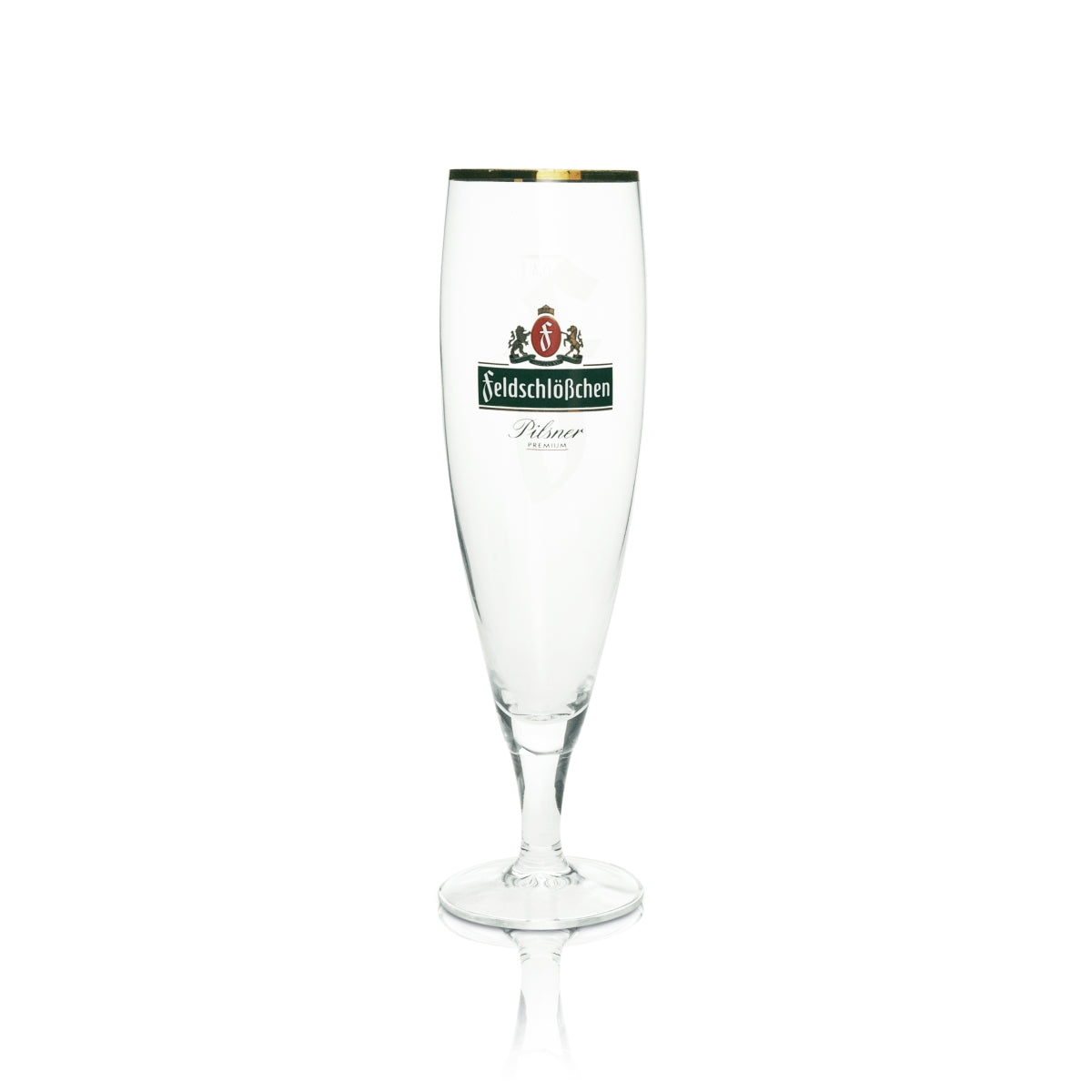 6 bicchieri da birra Feldschlößchen con bordo dorato e logo verde Ritzenhoff – Vista 2