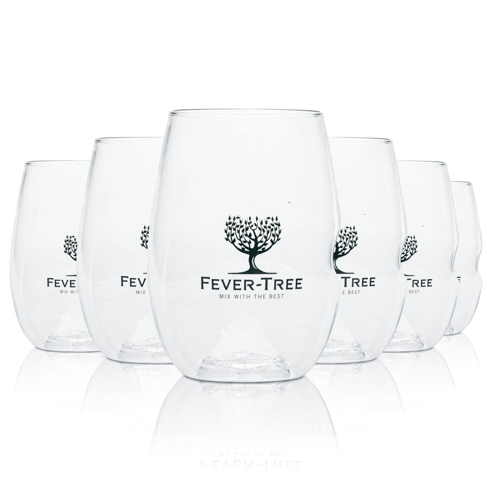 6x Fever Tree bicchieri riutilizzabili in plastica rigida Gin 0,3 l tumbler bicchieri da long drink in vetro