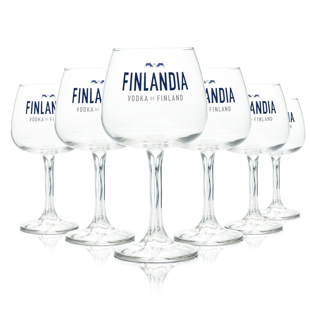 6 bicchieri Finlandia 0,48 l a forma di palloncino per cocktail, aperitivi e long drink, Finlandia Vodka