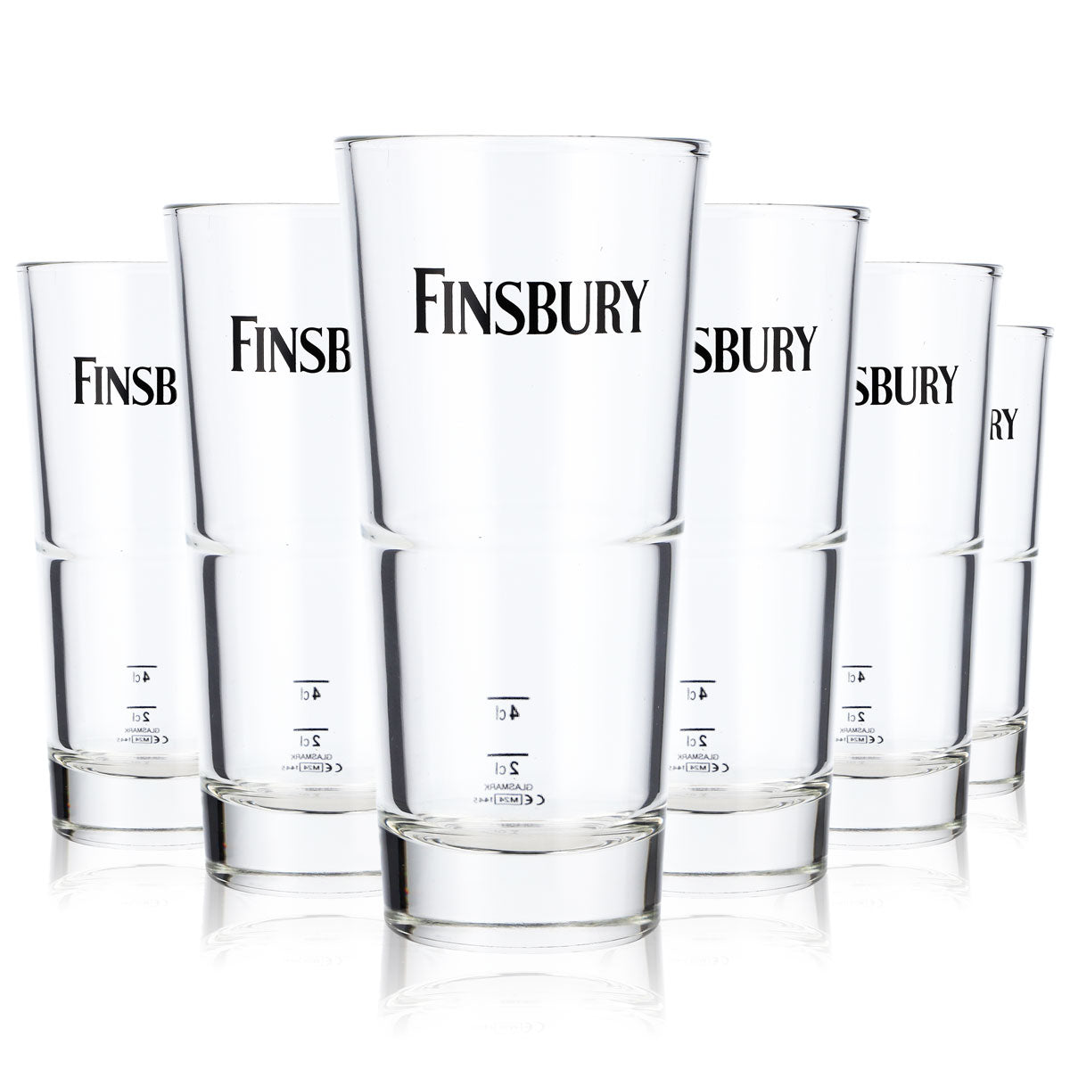 6 bicchieri da gin Finsbury Ginglas 0,35 l con logo nero orizzontale – Vista 5