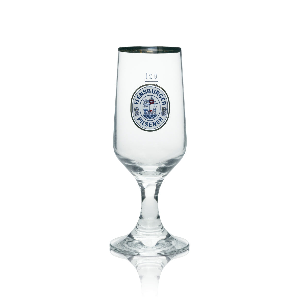 6 bicchieri da birra Flensburg con bordo dorato 200 ml rastal – Vista 2