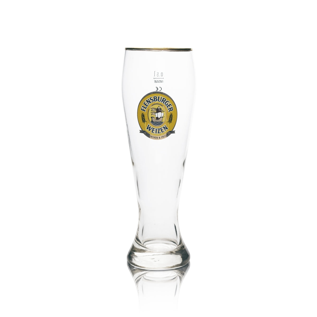 6 bicchieri da birra Flensburger Weizen 0,5 l con bordo dorato – Vista 2