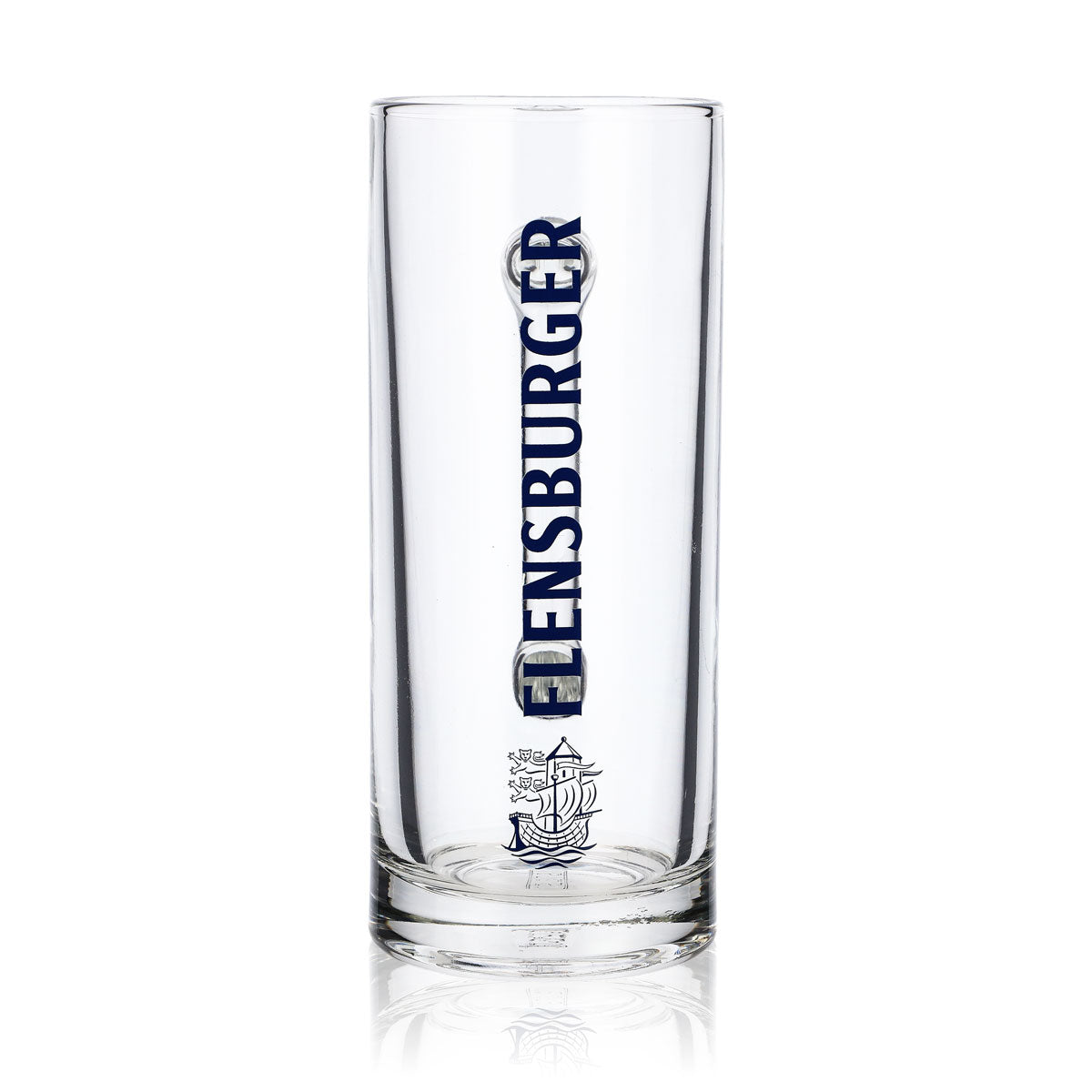 6 boccali da birra Flensburg da 0,3 l Bicchieri da birra in vetro  Boccale Seidel con scritta blu – Vista 2