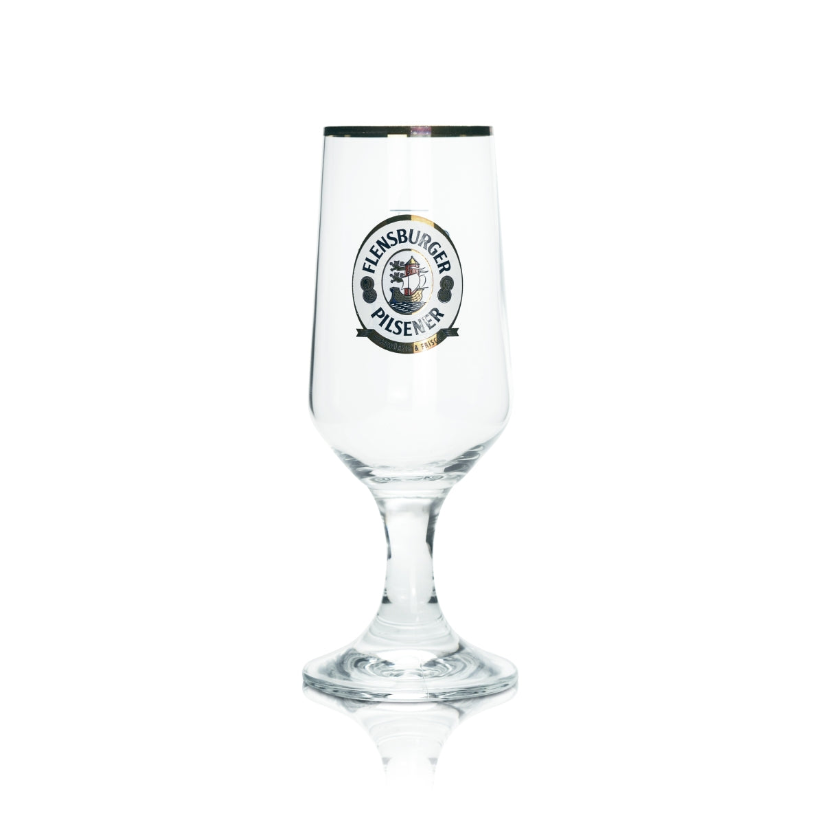 6 bicchieri Flensburger da 0,3 l a forma di tulipano con bordo dorato, calibrati, per uso gastronomico, birra Pils – Vista 5