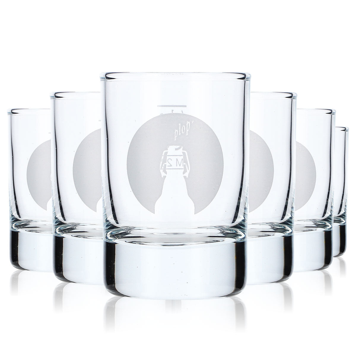 6 bicchieri da shot Flensburger 4 cl Stamper birra corta "PLOP" logo "Nordlicht"