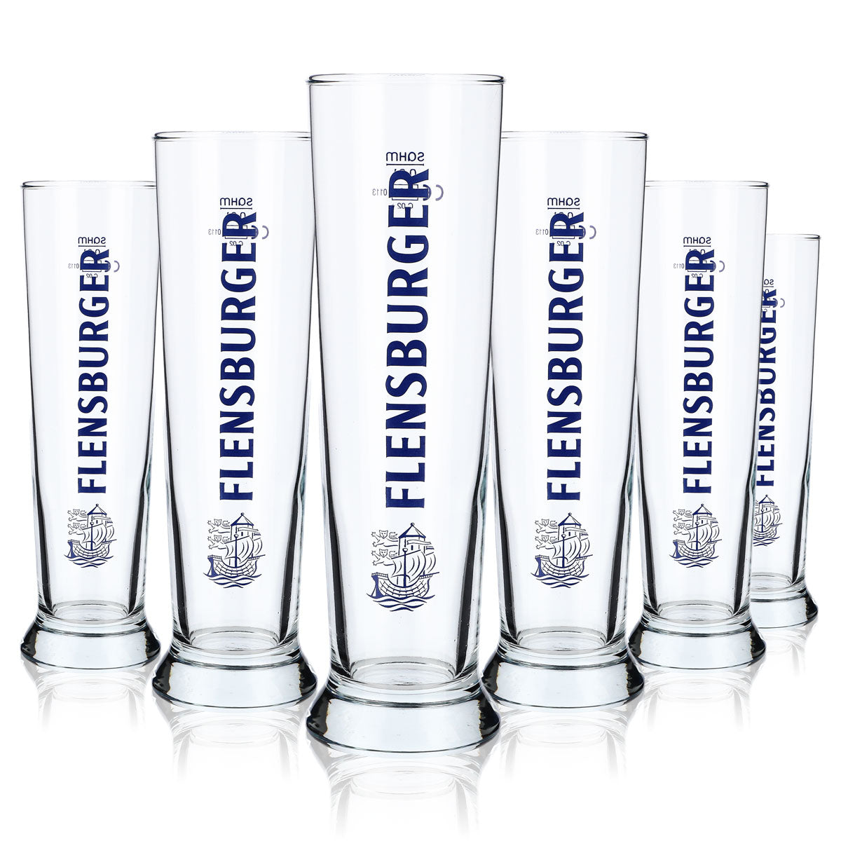 6 bicchieri da birra Flensburg da 0,3 l con scritta verticale Sahm Vancouver