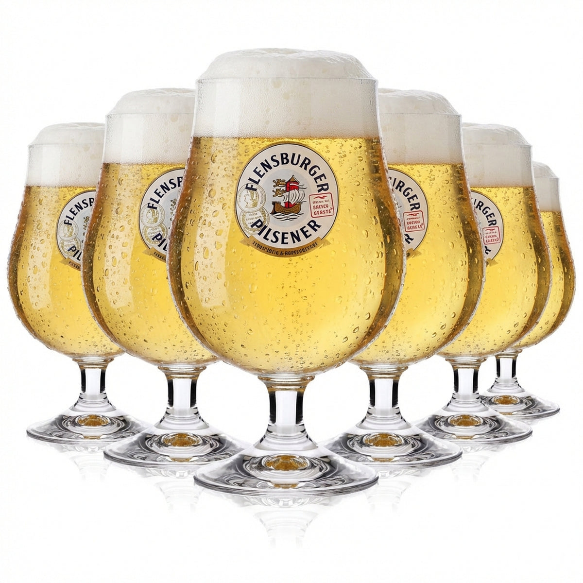 6 bicchieri Flensburger / bicchieri da birra 0,4 l bicchiere svettato bicchiere sferico Lüttich 2024